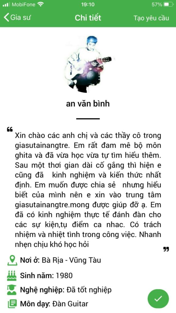 dạy kèm guitar tại vũng tàu