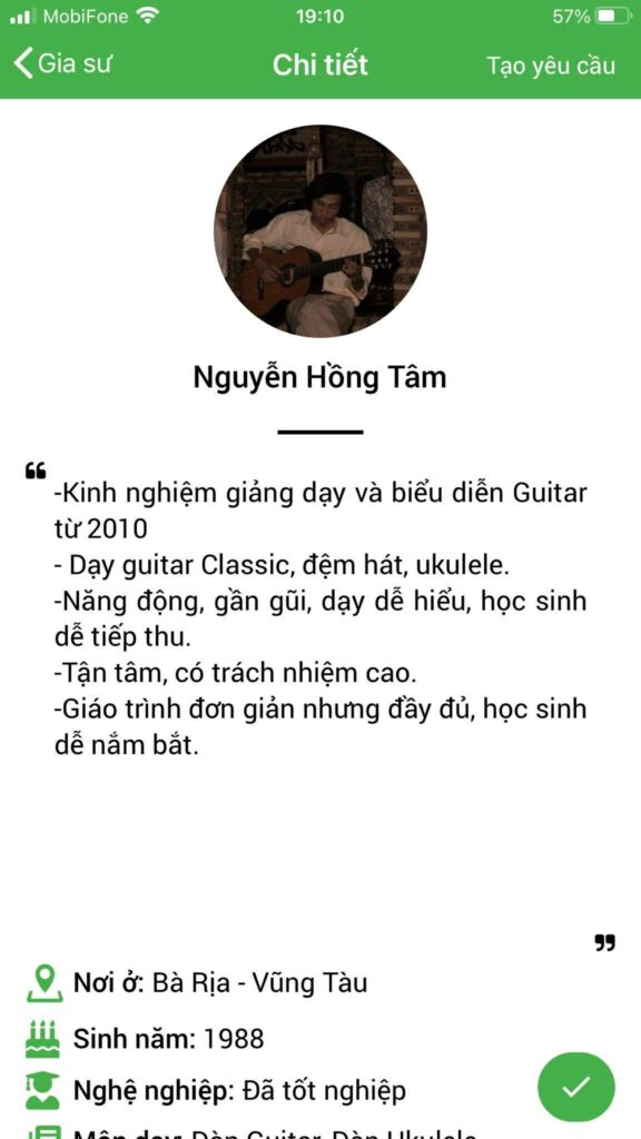 dạy kèm guitar tại vũng tàu