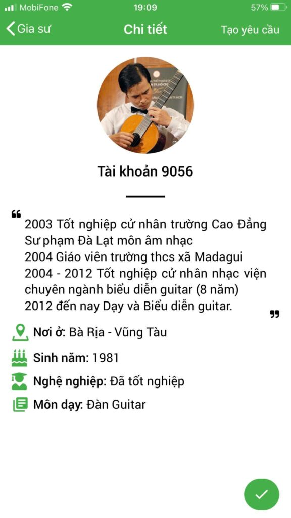 dạy kèm guitar tại vũng tàu