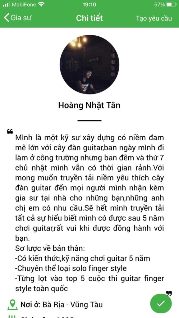 dạy kèm guitar tại vũng tàu