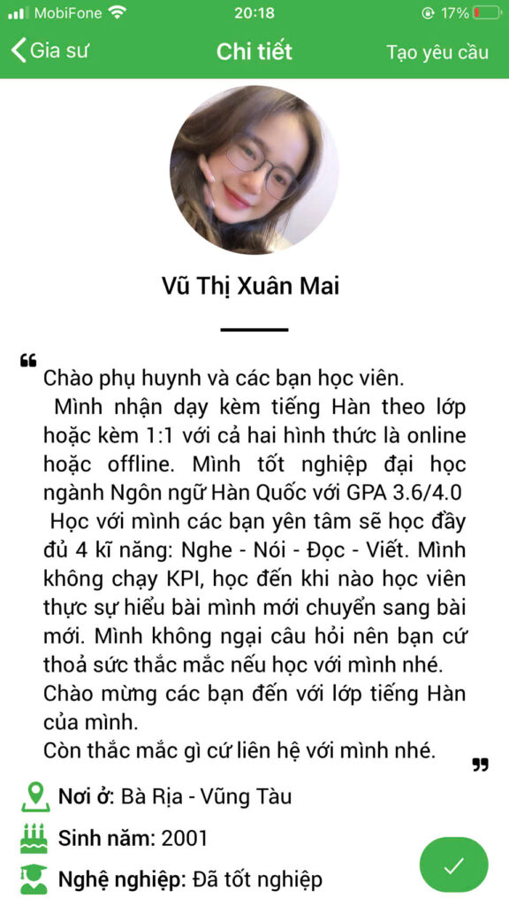 GIA SƯ TẠI VŨNG TÀU