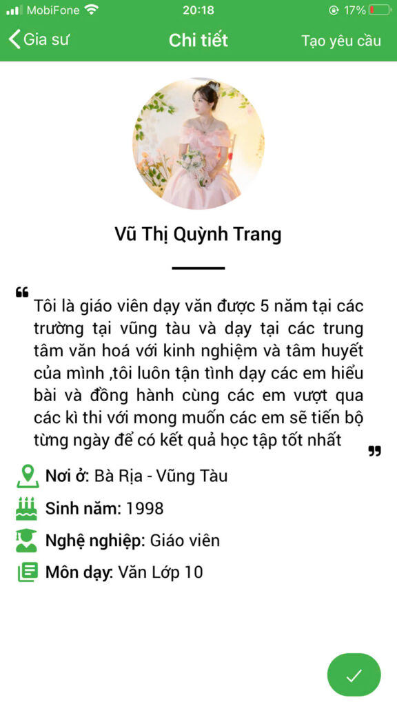 GIA SƯ TẠI VŨNG TÀU